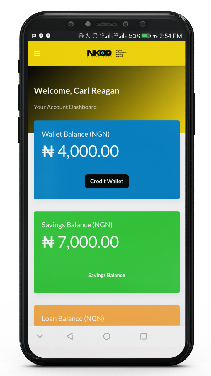 Dashboard Layout on Mobile Screen